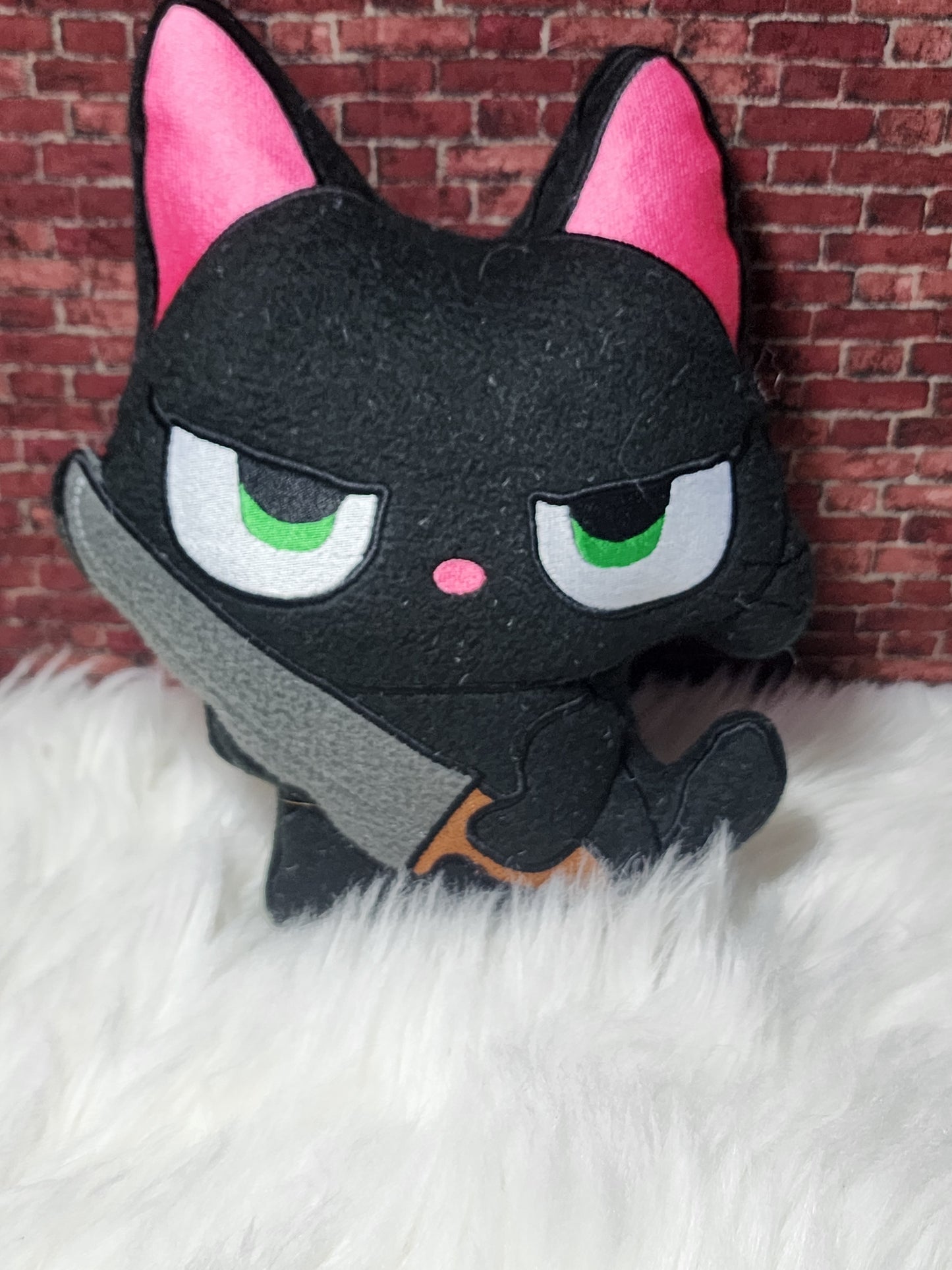 Mean Cat with Knife plushie