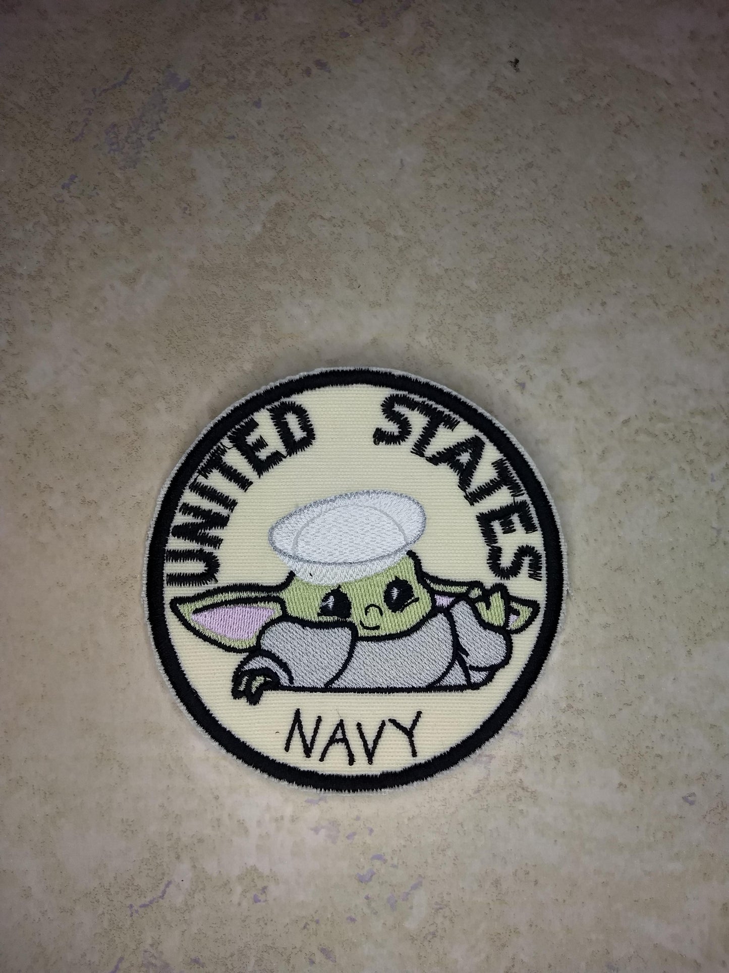 Navy Baby Yoda Patch
