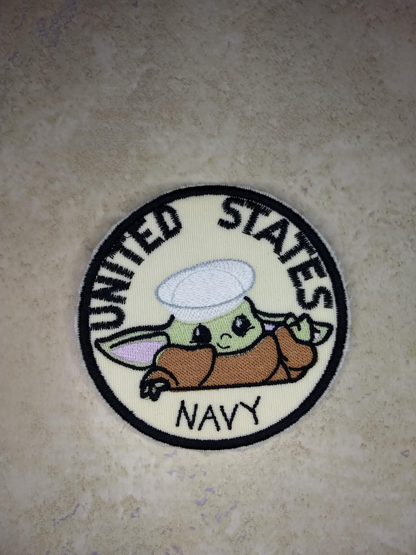 Navy Baby Yoda Patch